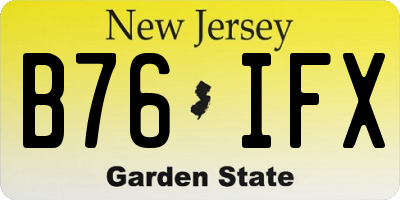 NJ license plate B76IFX