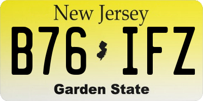 NJ license plate B76IFZ