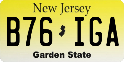 NJ license plate B76IGA