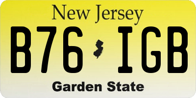 NJ license plate B76IGB