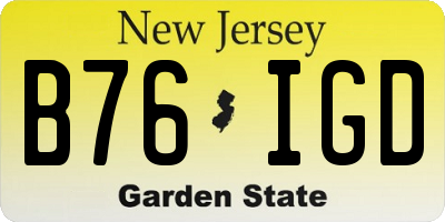 NJ license plate B76IGD
