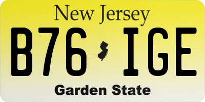 NJ license plate B76IGE