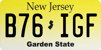 NJ license plate B76IGF