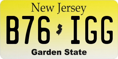 NJ license plate B76IGG