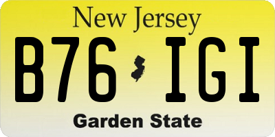 NJ license plate B76IGI