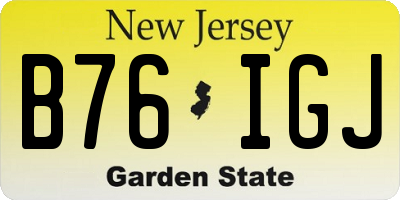 NJ license plate B76IGJ