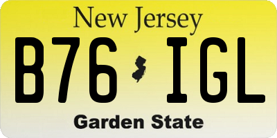 NJ license plate B76IGL