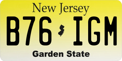 NJ license plate B76IGM