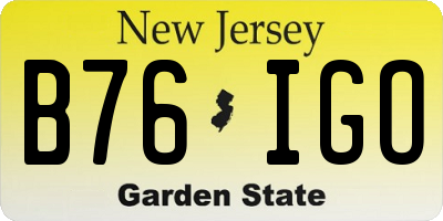 NJ license plate B76IGO