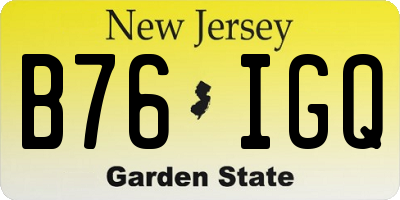 NJ license plate B76IGQ