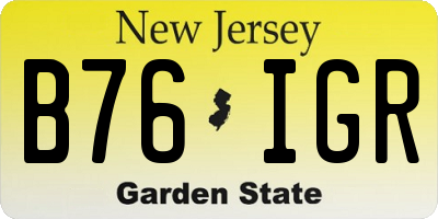 NJ license plate B76IGR