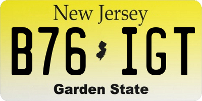 NJ license plate B76IGT