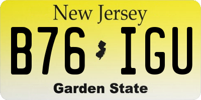 NJ license plate B76IGU