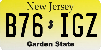 NJ license plate B76IGZ