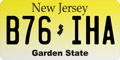 NJ license plate B76IHA