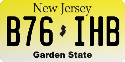 NJ license plate B76IHB