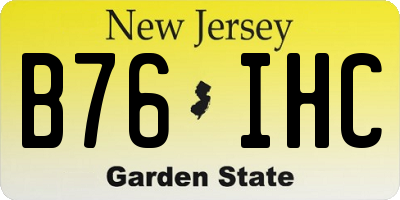 NJ license plate B76IHC