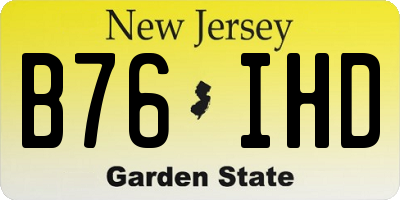 NJ license plate B76IHD