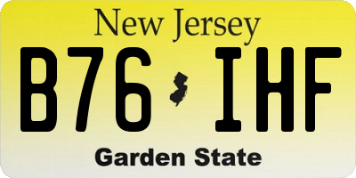 NJ license plate B76IHF