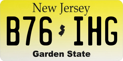 NJ license plate B76IHG