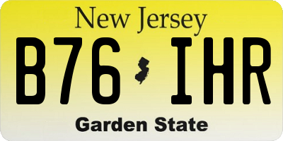 NJ license plate B76IHR