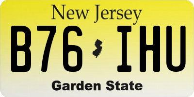 NJ license plate B76IHU