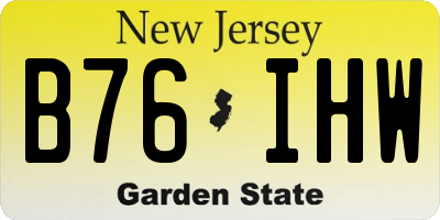 NJ license plate B76IHW