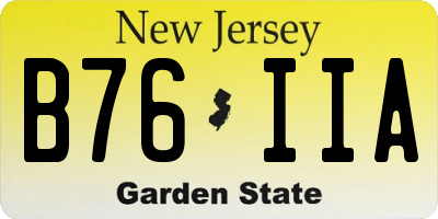 NJ license plate B76IIA