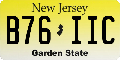 NJ license plate B76IIC