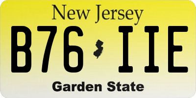 NJ license plate B76IIE