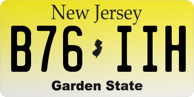 NJ license plate B76IIH