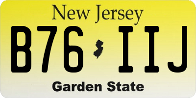 NJ license plate B76IIJ
