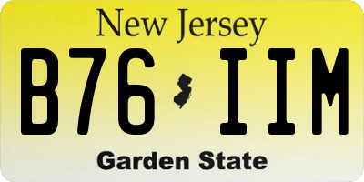 NJ license plate B76IIM