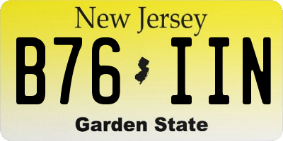 NJ license plate B76IIN