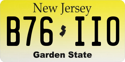 NJ license plate B76IIO