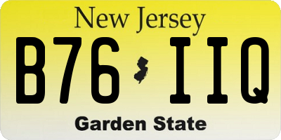 NJ license plate B76IIQ