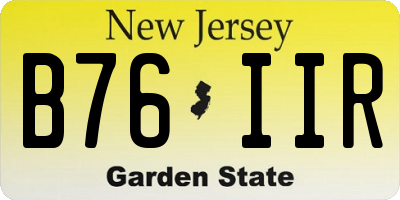 NJ license plate B76IIR