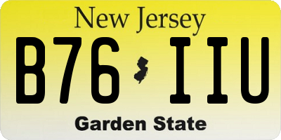 NJ license plate B76IIU