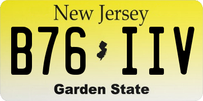 NJ license plate B76IIV
