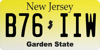 NJ license plate B76IIW