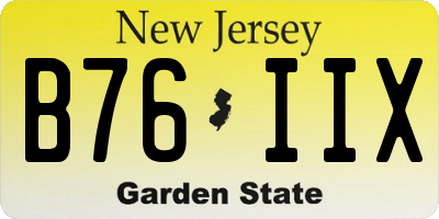 NJ license plate B76IIX