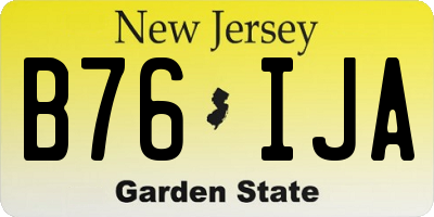 NJ license plate B76IJA