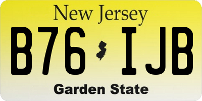 NJ license plate B76IJB