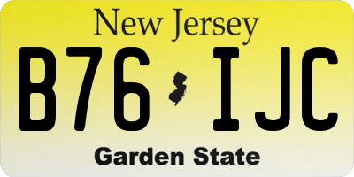NJ license plate B76IJC