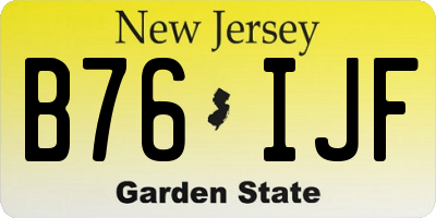 NJ license plate B76IJF