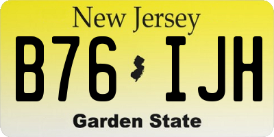 NJ license plate B76IJH