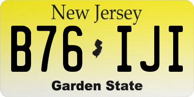 NJ license plate B76IJI