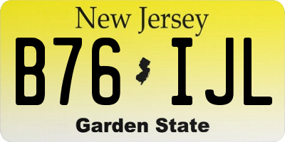 NJ license plate B76IJL