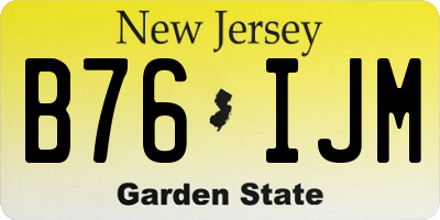 NJ license plate B76IJM