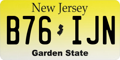 NJ license plate B76IJN